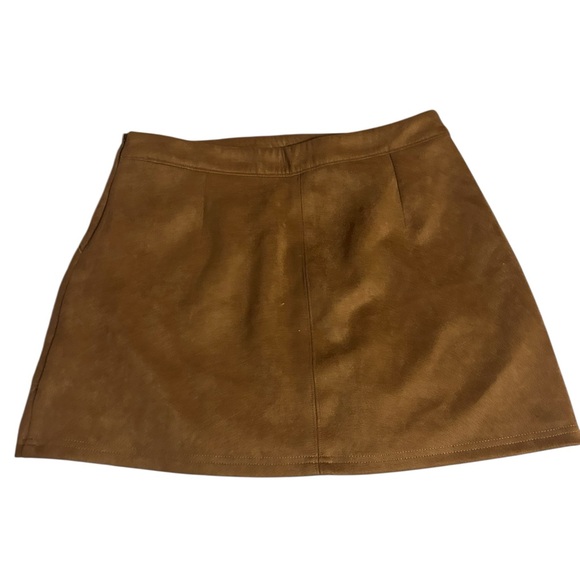 Honey Punch Brown Mini Skirt boho festival brunch bbq party date sexy mini EUC - Picture 2 of 5
